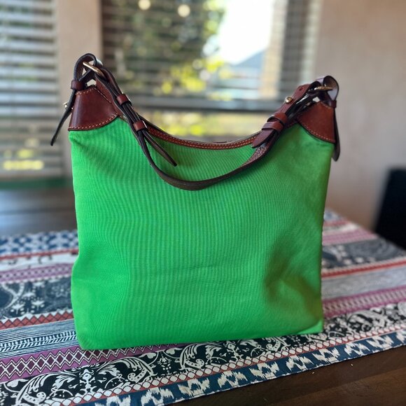 Dooney & Bourke Bright Green Nylon Hobo Shoulder Bag, Preowned - Picture 3 of 17